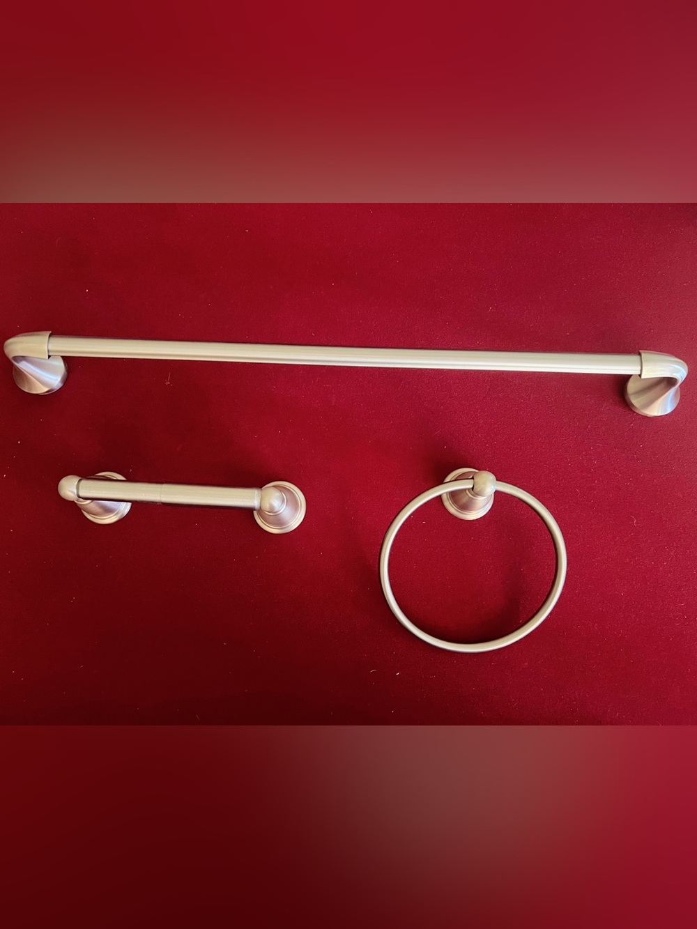 Classic Brushed Nickel Bathroom Hardware Set - 3 Piece